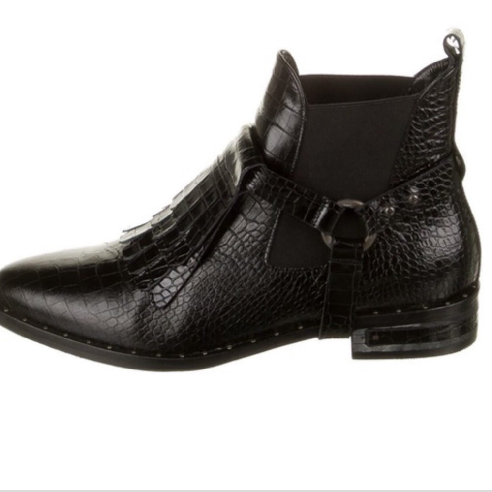Freda Salvador Croc Embossed Leather Chelsea Boot